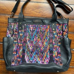 Nena TPB Huipil Black Leather Bag